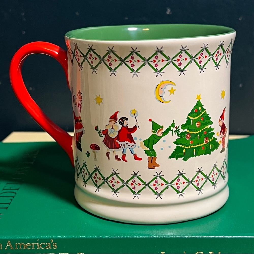 Cath Kidston Christmas Tree Santa Elves Mugs